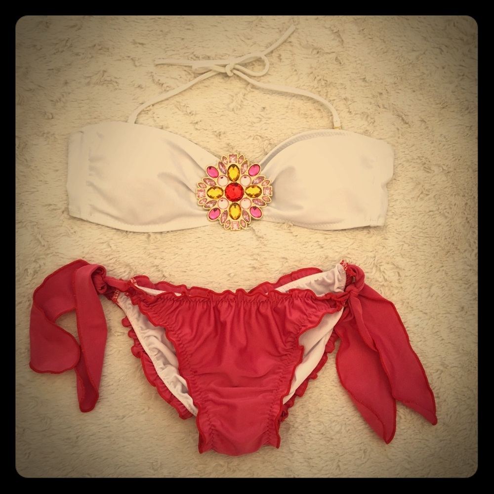 White and coral bikinis (make your offer)